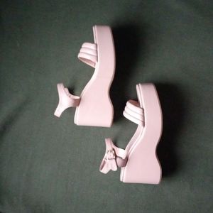 Rose Gold Chucky Heels- size 10